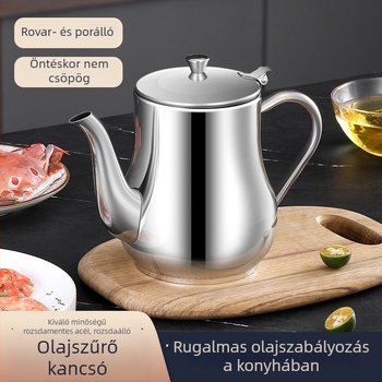 Rozsdamentes acél olajtartó szűrővel, szivárgásmentes konyhai tartály
