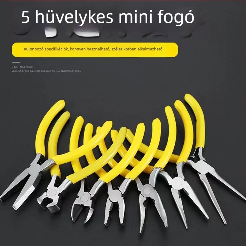 5 hüvelykes ékszerész fogó, tűsorrú orral, diagonális vágással és görbített orral – többfunkciós DIY ékszerkészítő eszköz
