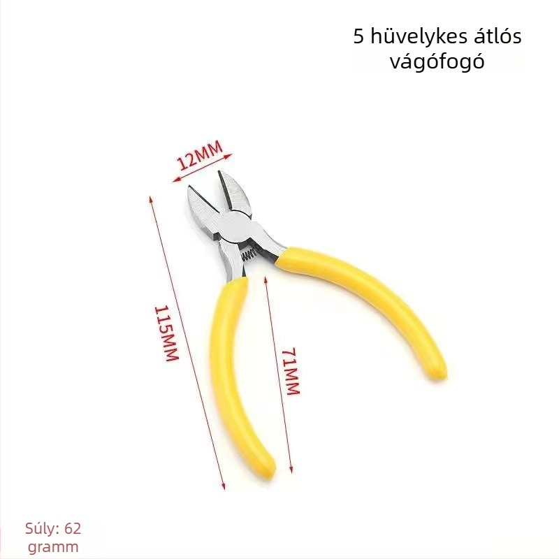 5 hüvelykes ékszerész fogó, tűsorrú orral, diagonális vágással és görbített orral – többfunkciós DIY ékszerkészítő eszköz