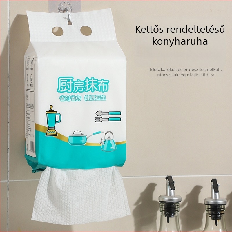Egyszer használatos mosogatókendő, akasztós konyhai rongy, falra szerelhető