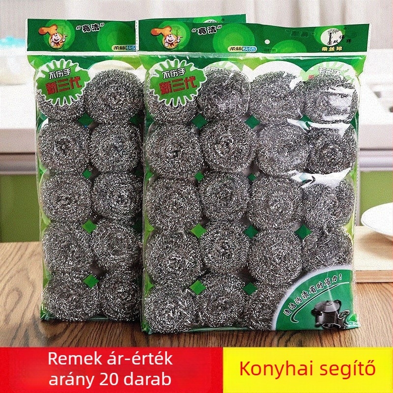 Rozsdamentes acéldrótos tisztító golyó edényekhez