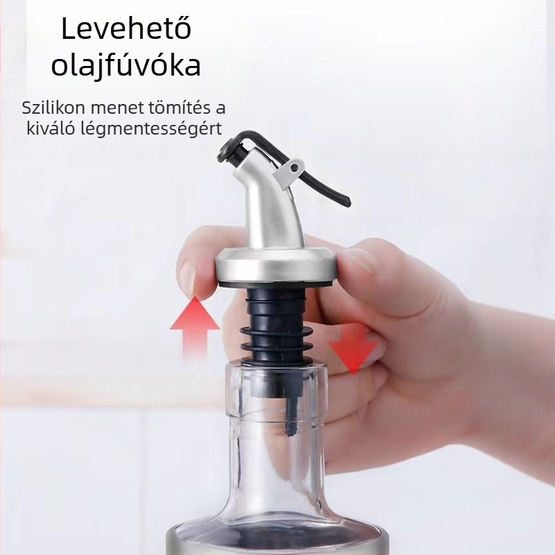 Üveges olajtartó, szivárgásmentes, háztartási fűszertartó palack olajhoz és ecethez, cseppmentes, lezárt kiöntő palack