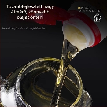 Üveg olajtartó konyhai használatra, nagy kapacitású tartály, szivárgásmentes kialakítás, olajhoz, szójaszószhoz, ecethez és fűszerekhez.