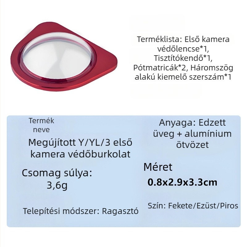 Tesla Model Y, YL és Model 3 első kamera védőfedél edzett üvegből