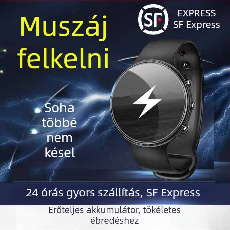 Diák ébresztőóra csendes elektromos sokk és rezgés a felébresztéshez, új modell az iskolába, erőteljes pulzáló okos karkötő