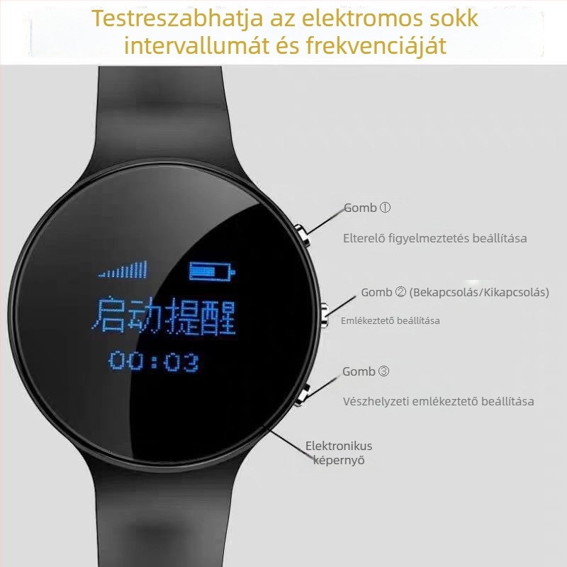 Diák ébresztőóra csendes elektromos sokk és rezgés a felébresztéshez, új modell az iskolába, erőteljes pulzáló okos karkötő