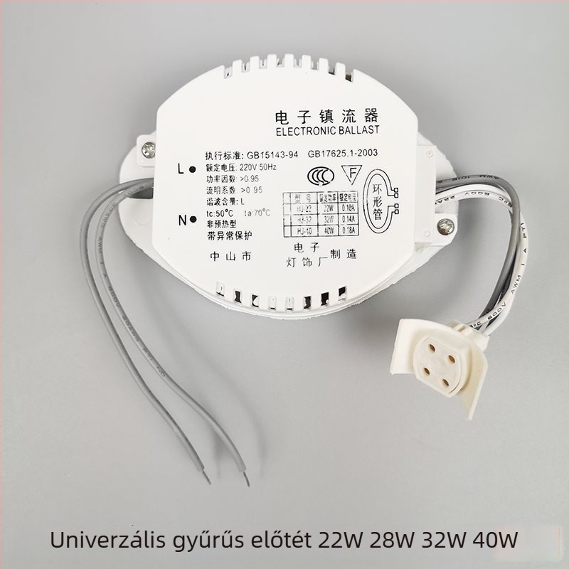 600x600d síkkijelző lámpa ballast, egyenáramú, gyűrűs cső, 28W–40W, univerzális 6 egyenirányítóval