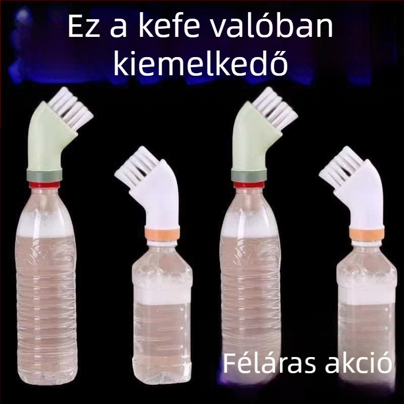 Többfunkciós tisztító ecset, nedves és száraz használatra, sík fejű, csatlakoztatható ásványvíz-palackhoz, rések tisztítására