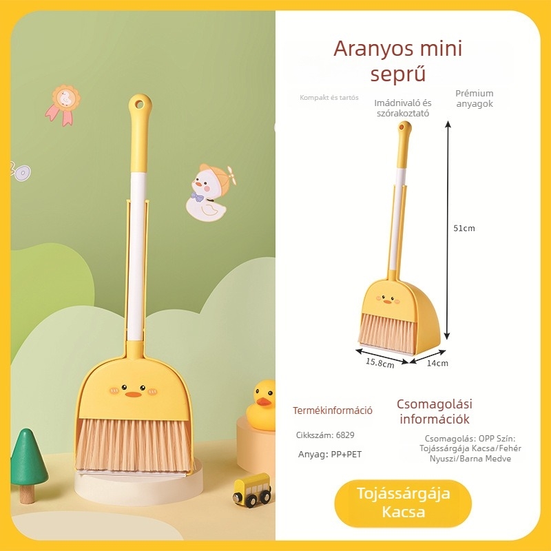 Mini porfogó és seprű készlet gyerekeknek – tisztító játék