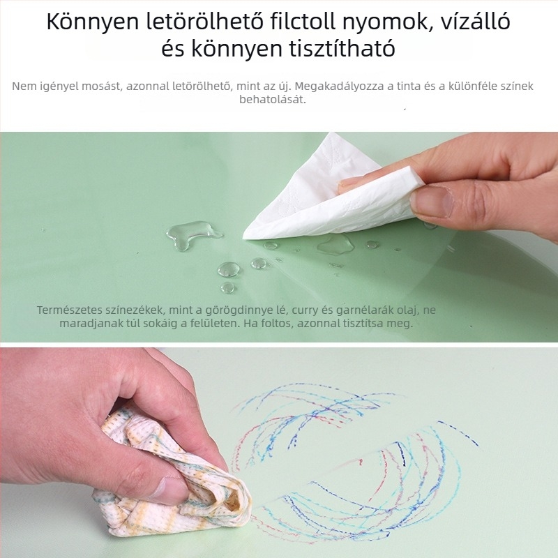 Átlátszó PVC íróasztalvédő fólia általános- és középiskolás diákok számára, vízálló és olajálló