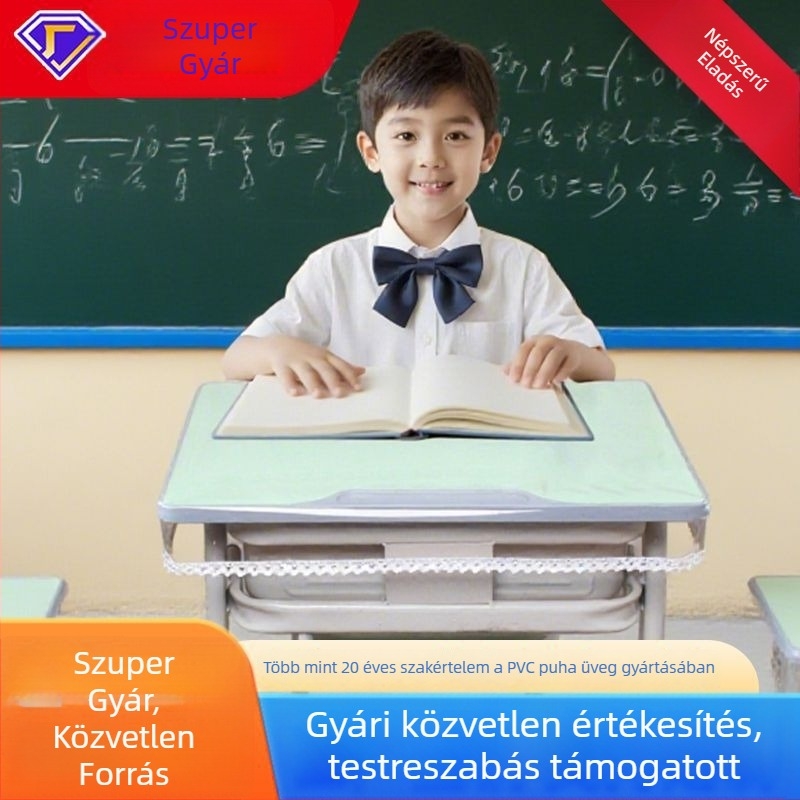 Átlátszó PVC íróasztalvédő fólia általános- és középiskolás diákok számára, vízálló és olajálló