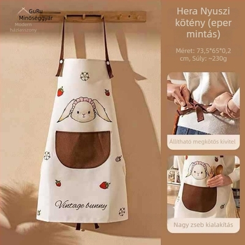 Női konyhai kötény ujjas vászonból, új őszi–téli stílus, foltálló, kötés nélkül, főzéshez