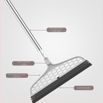 Mágikus seprű készlet otthoni takarításhoz: seprű padlóra, kádbeli vízeltávolító kaparó, speciális mop a víz eltávolításához