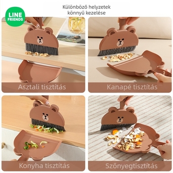 Mini asztali seprű és portörlő lapát készlet az asztal tisztításához