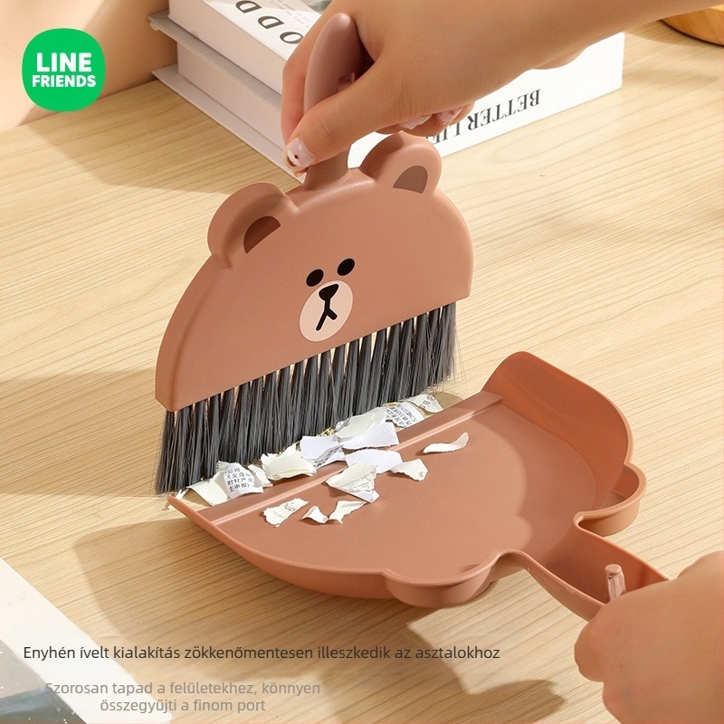 Mini asztali seprű és portörlő lapát készlet az asztal tisztításához