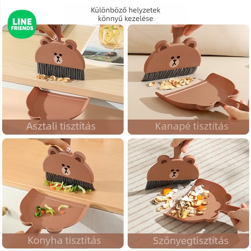 Mini asztali seprű és portörlő lapát készlet az asztal tisztításához