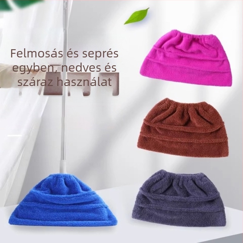 Otthonra tervezett elasztikus korall velúr seprőfedél, 2 az 1-ben seprés és felmosás