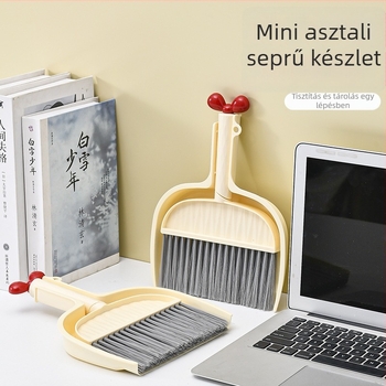 Söprő és portörlő szett – mini asztali tisztító készlet puha sörtéjű kefével, ideális felületek és ablakpárkány tisztításához