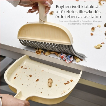 Söprő és portörlő szett – mini asztali tisztító készlet puha sörtéjű kefével, ideális felületek és ablakpárkány tisztításához