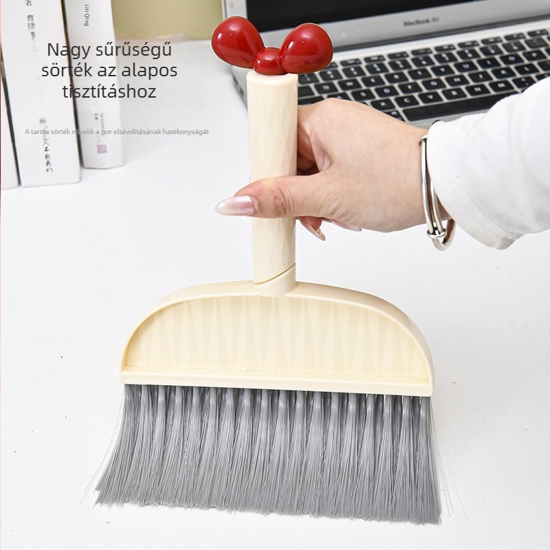 Söprő és portörlő szett – mini asztali tisztító készlet puha sörtéjű kefével, ideális felületek és ablakpárkány tisztításához