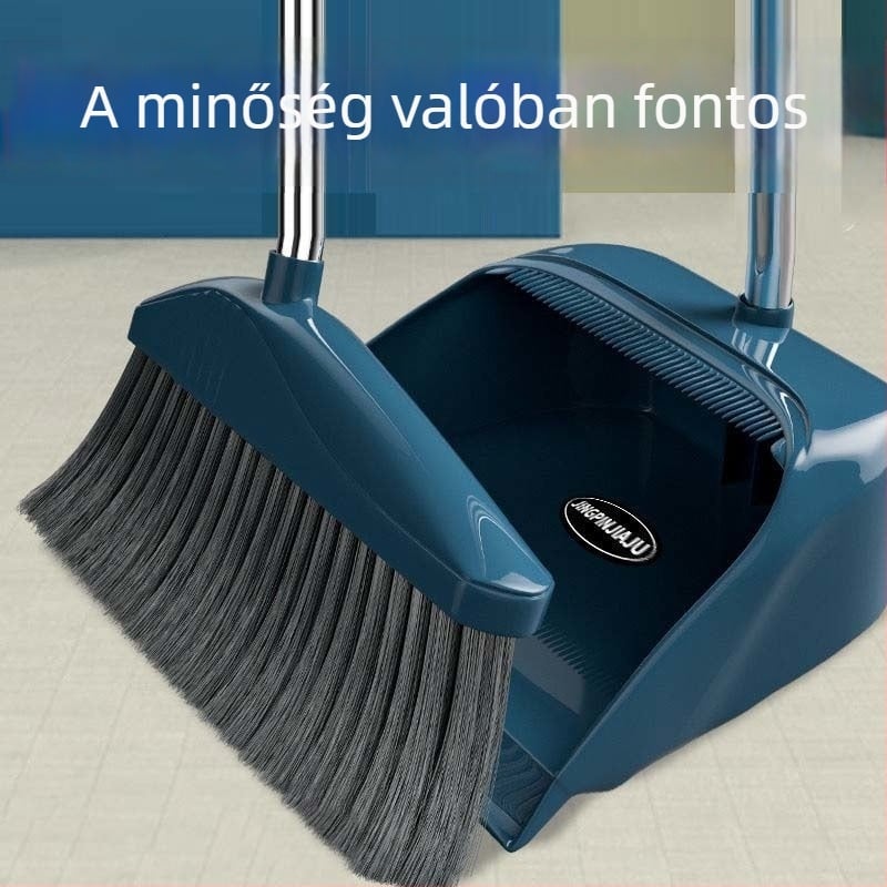 Tisztító készlet: felmosó, seprű és portörlő lapát kaparóval, haj nem tapad, száraz és nedves tisztításra