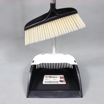 Tisztító söprő és lapát készlet otthoni tisztításra, rozsdamentes acélból, puha sörtés seprű a nappali padlójához