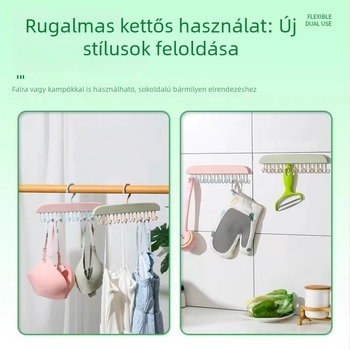 Többcélú ruhafogas falra szerelhető, hullámos dizájnnal és szárító funkcióval