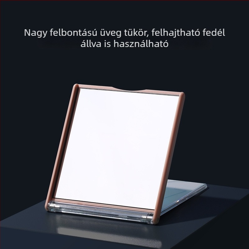 Hordozható, összecsukható kozmetikai tükör, négyzet alakú asztali tükör, kompakt utazáshoz, diákoknak