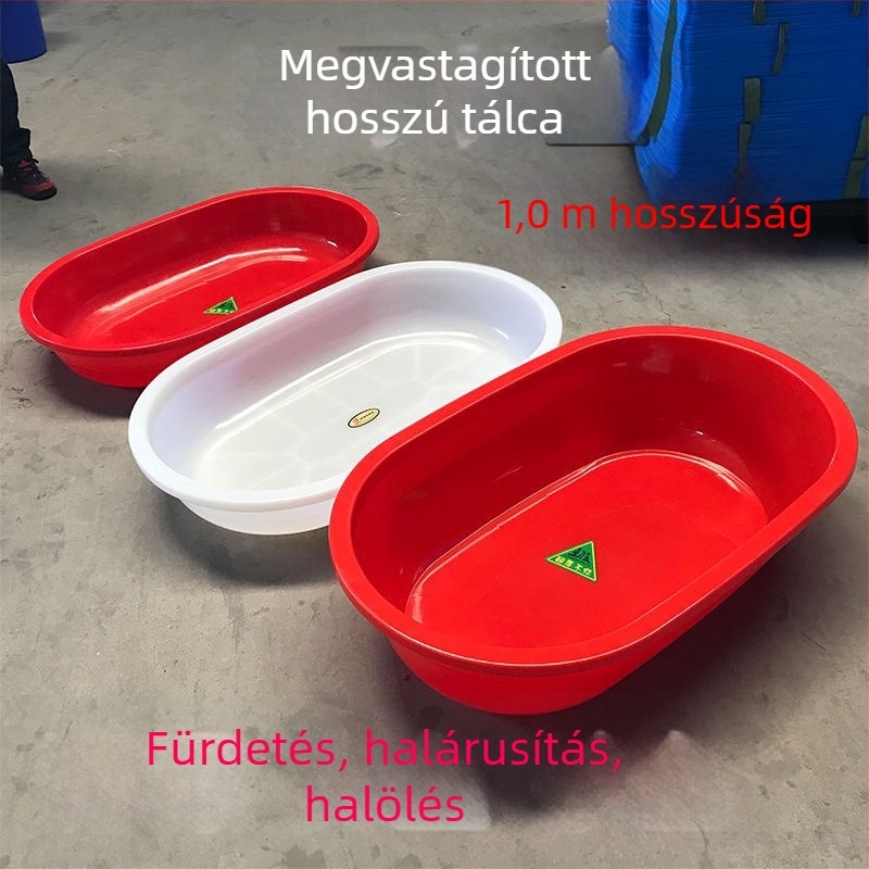 Nagy, vastagított műanyag hosszú ovális tartály homártenyésztésre, fürdetésre és mosásra