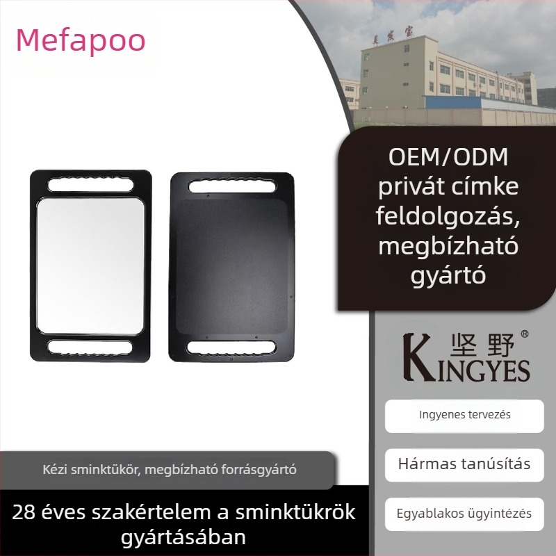 Otthoni használatra tervezett fogantyús tükör, egyoldalú smink- és öltözködő tükör, asztali üvegtükör