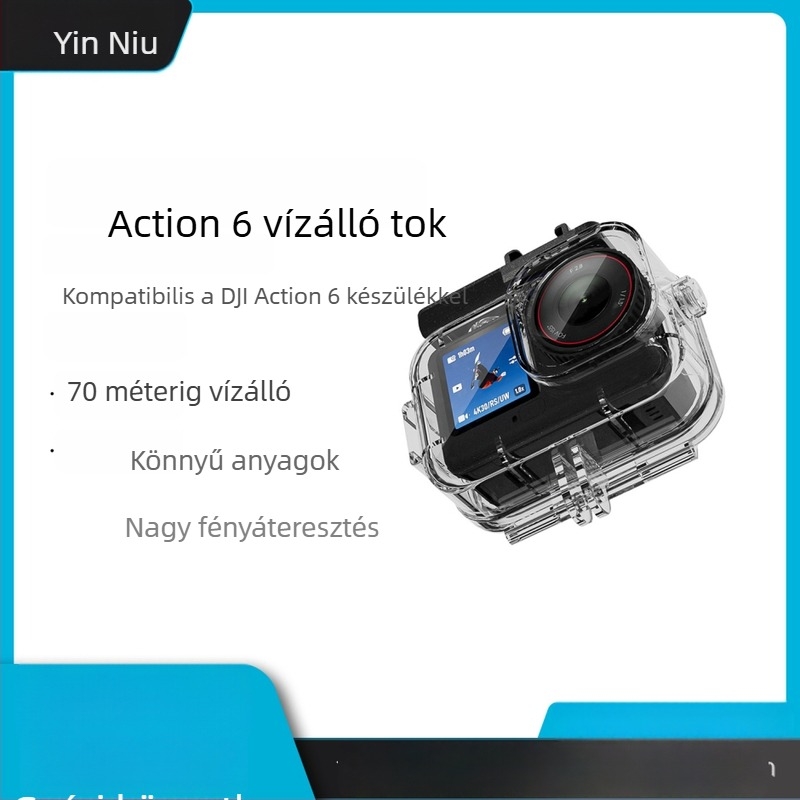 DJI Action 6 vízálló tok, 70 m-es merülésre, ütés- és karcolásvédő kiegészítők