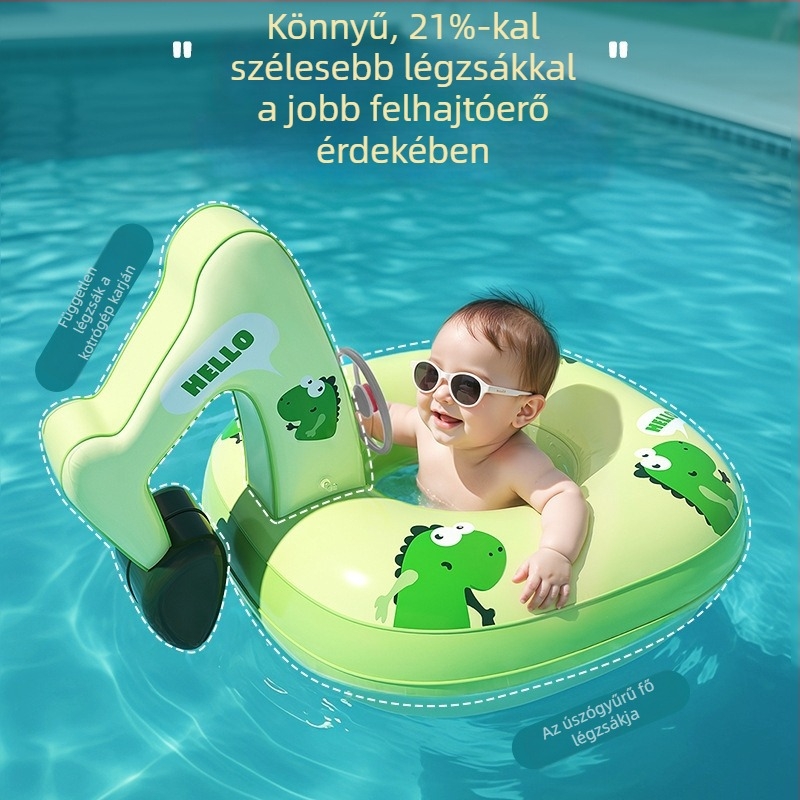 Gyerekeknek szóló bányagép formájú felfújható úszógyűrű – vízi játék