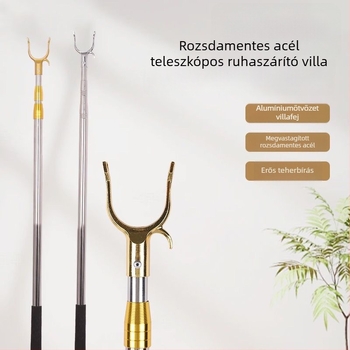 Rozsdamentes acélból készült teleszkópos ruhaszárító rúd otthoni és kollégiumi használatra
