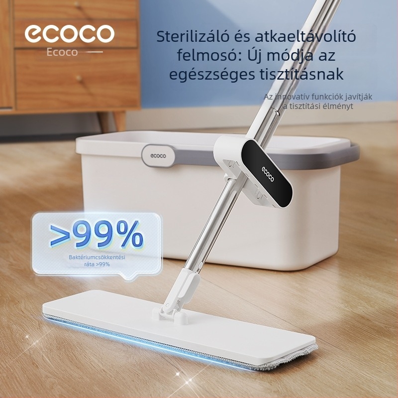Lapos mop mikroszálas kendővel és rozsdamentes acél nyéllel