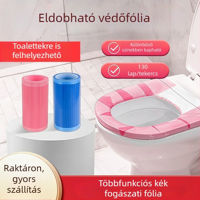 Egyszer használatos kék barrier fólia WC-hez, hordozható utazási higiéniai matrac szállodai használatra