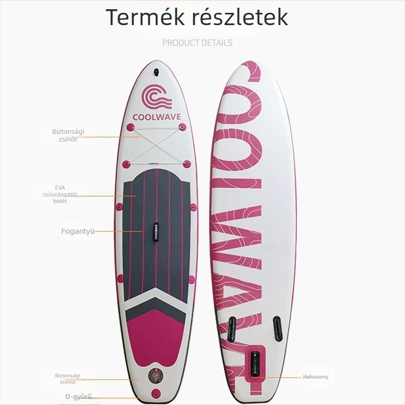 CoolWave álló SUP deszka vízi sportokra, kettős EVA réteg, csúszásmentes felület, felfújható, többfunkciós