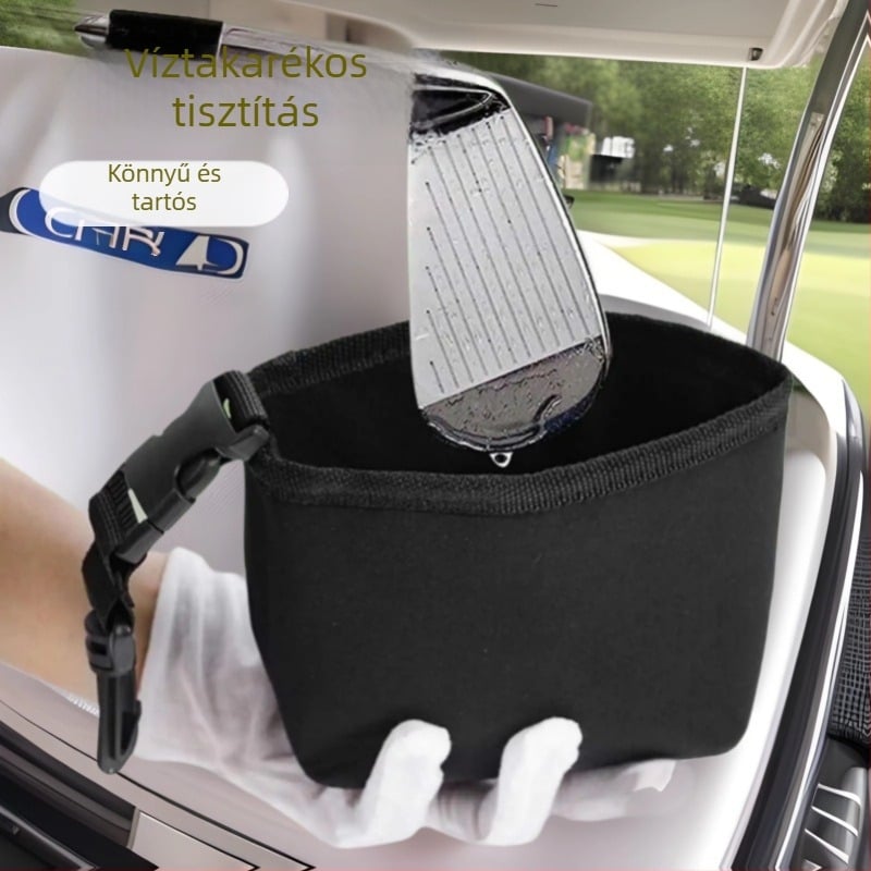 Golfütő tisztító készlet, levehető nedves kendővel, hordozható, kültéri használatra, strapabíró és többfunkciós