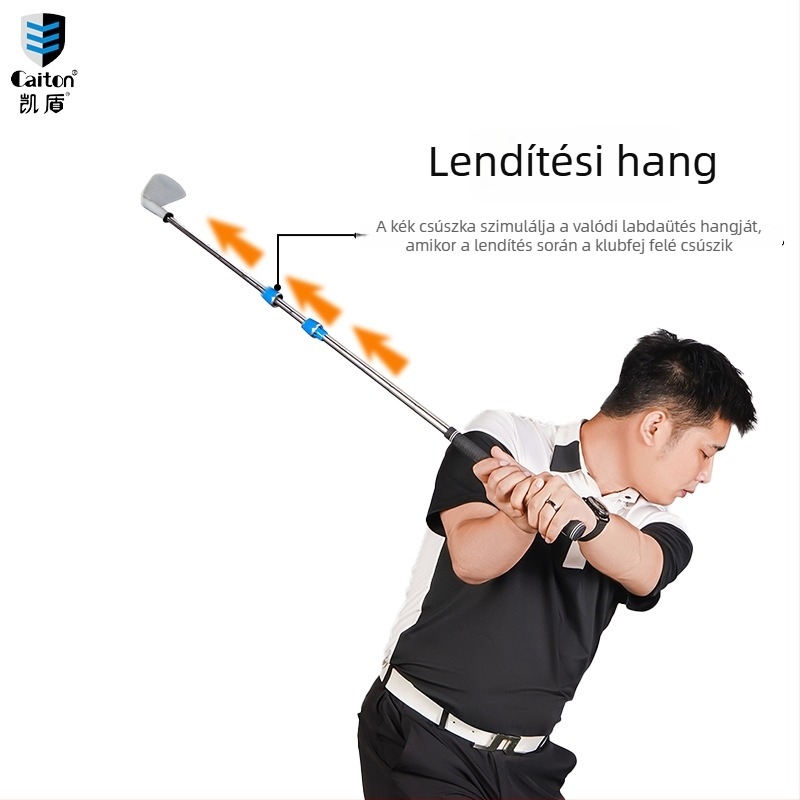 Golf swing tréner lágy fejjel és késleltetett hangvisszajelzéssel