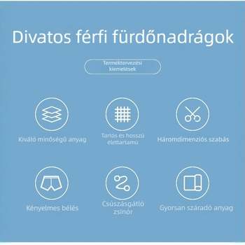Nyári férfi úszónadrág mintával, gyorsan száradó, plusz méret