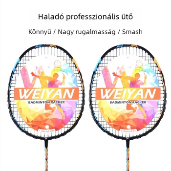 Két karbonszálas badmintonütő készlet, teljes, ultrakönnyű
