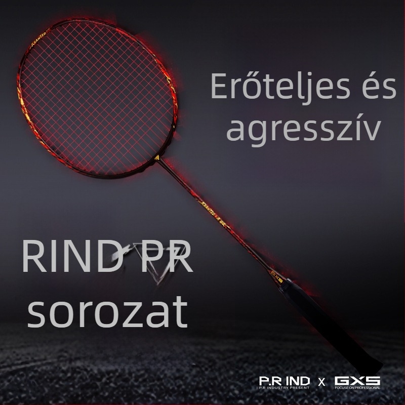 Szénszálas bádminton ütő, ultra könnyű, dobozkeretes kialakítás, edzésre és versenyre, stabil támadás