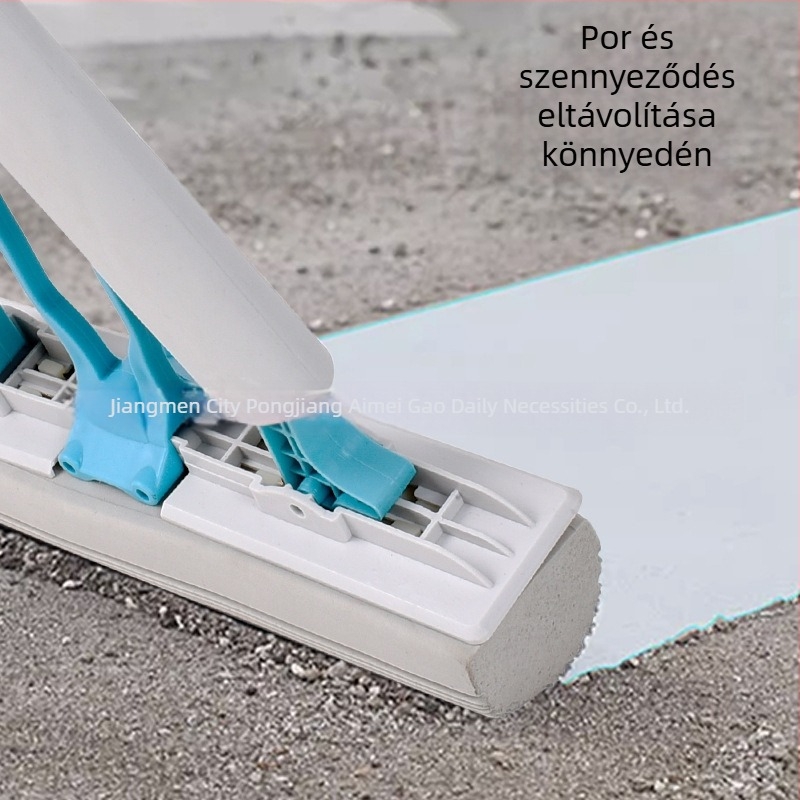 Kéz nélküli szivacs mop, nedvszívó gumivarral fejjel, 130 cm-es teleszkópos nyél
