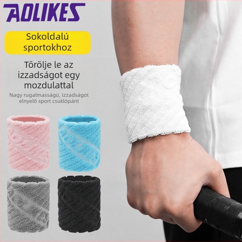 AOLIKES Sportos csuklópánt, légáteresztő, izzadságszívó pamutból, futáshoz, kosárlabdához és badmintonhoz