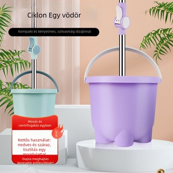 Kibővített mopvödör otthoni használatra, érintésmentes öblítés, egyvödörös forgó mop