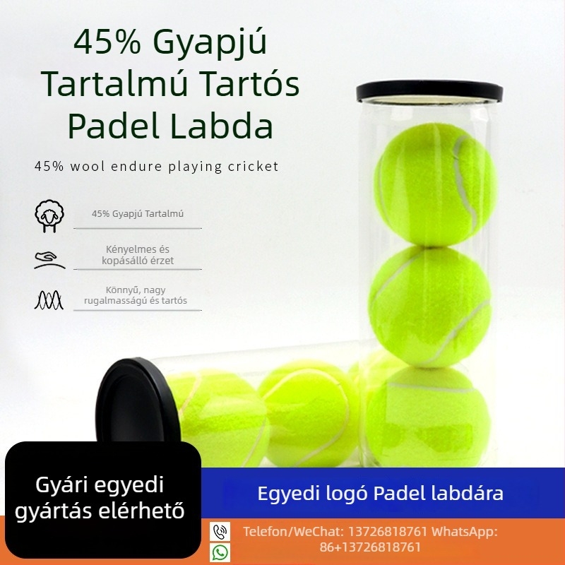 PADEL tenisz labdák, 3 darabos csomag, magas rugalmasságú, tartós gumi