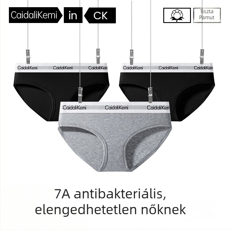 Caidali Kemi Női pamut alsónemű, alacsony derék, légáteresztő, antibakteriális, hasi kontroll