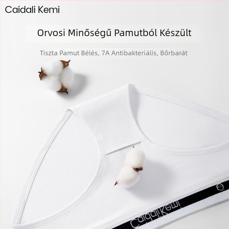 Caidali Kemi Női pamut alsónemű, alacsony derék, légáteresztő, antibakteriális, hasi kontroll