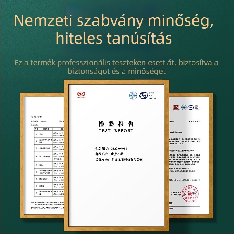 Elektronikus melegvíztáska, újratölthető, biztonsági védelemmel, kézmelegítő és hasmelegítő, ágyban használatra