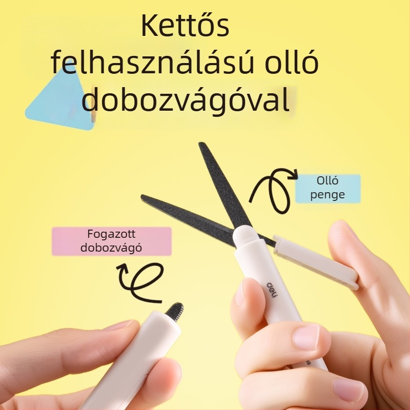 Deli 6097-T kihúzható dobozvágó kés, hordozható, elegáns otthoni használatra