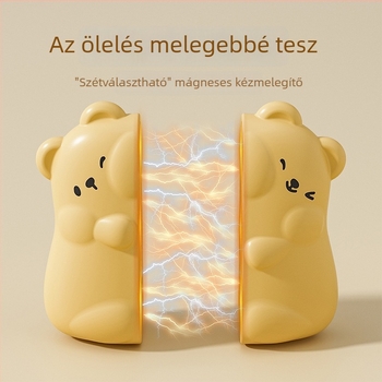 2025-ös új plüssmedve kézmelegítő USB töltéssel – mágneses, leválasztható 2-in-1 kézben tartható